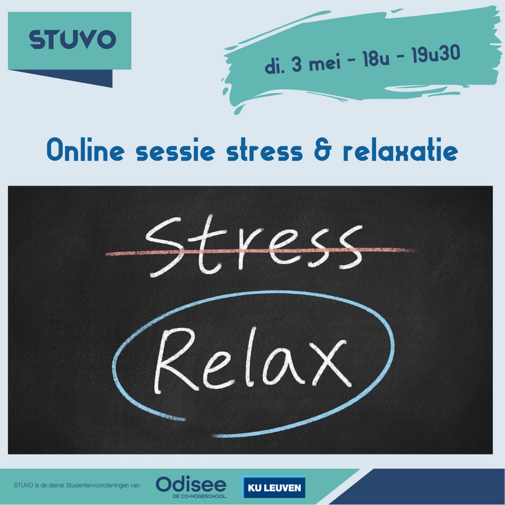 afbeelding met stress doorstreept en relax omcirkeld.