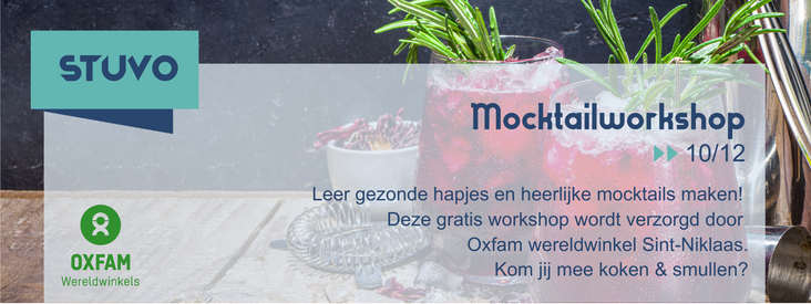 kerstige mocktail als promotie voor de mocktailworkshop op tien december