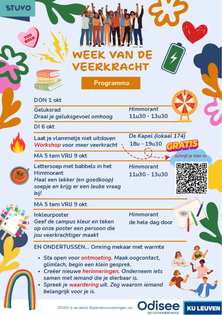 affiche programma week van de veerkracht St-Niklaas 2026 - met locatie voor workshop