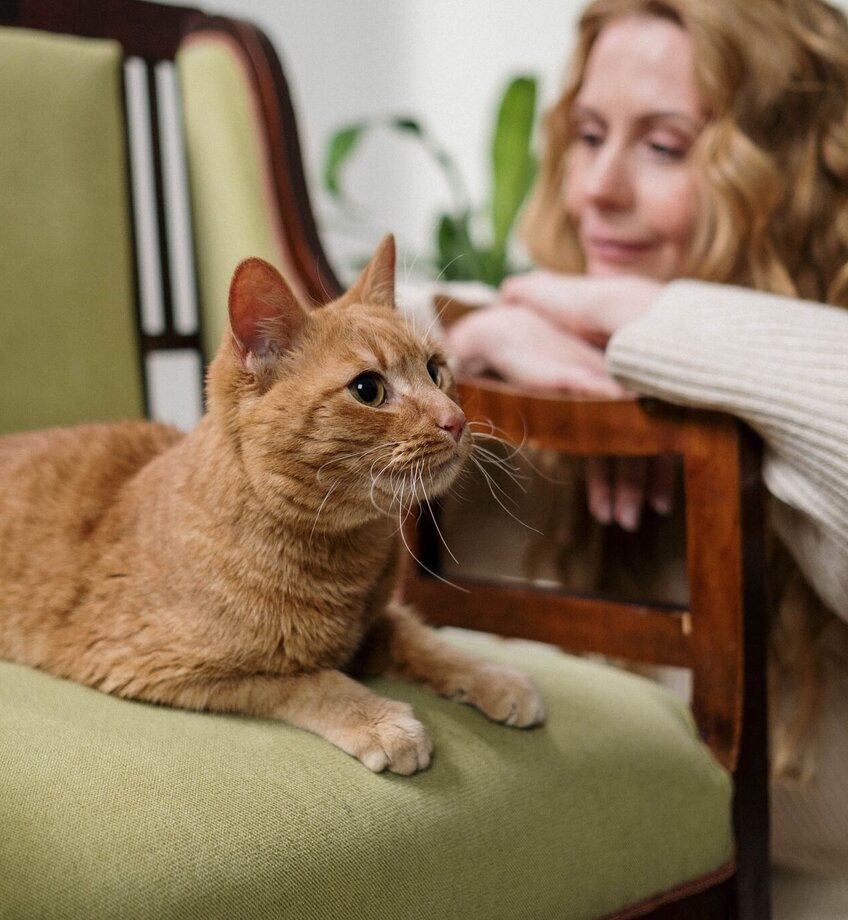 Lady with cat in chair_horizontal