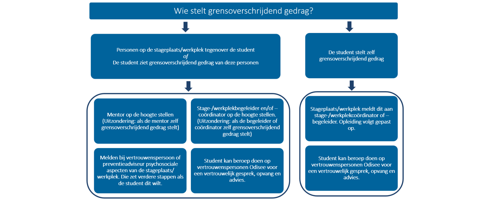 Aanspreekpunten grensoverschrijdend gedrag. Voorleesbare versie via deze link: https://hubkaho-my.sharepoint.com/:w:/g/personal/els_vandewalle_odisee_be/IQBydWhTXsFQTquwrlVLCyw7AT-7n8hx1ANjkctLrKpYrKM?e=WwsnXi
