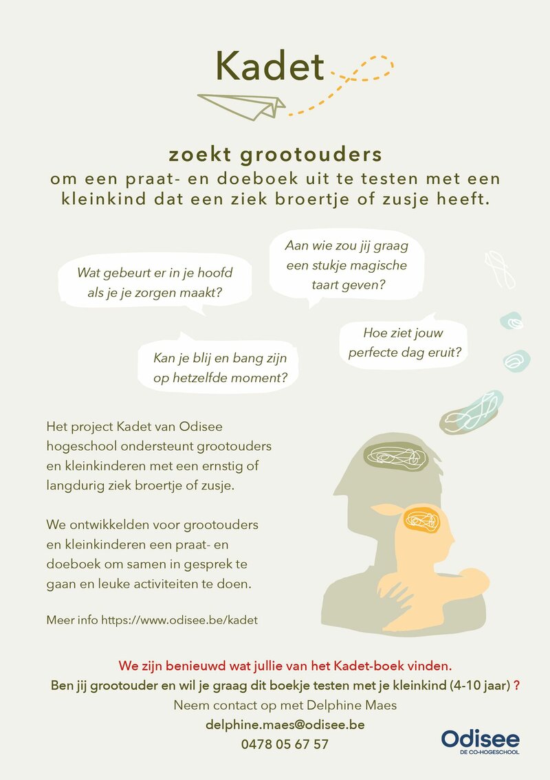Kadet zoekt grootouders flyer