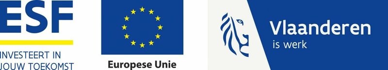 ESF logo in combinatie met Vl overheid