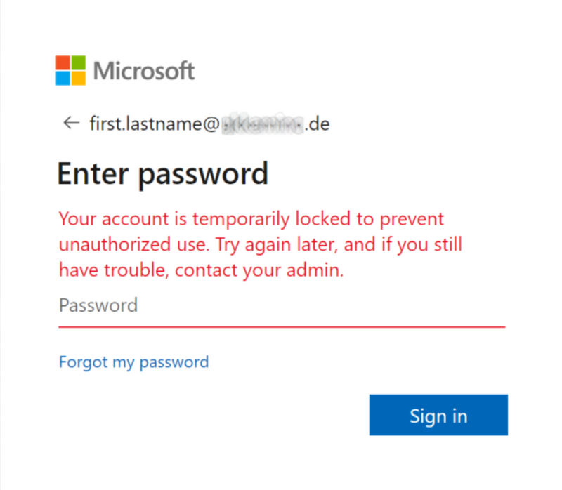 O365 lockout