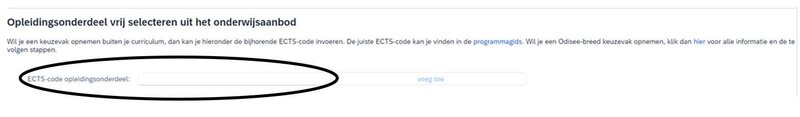 Vrij selecteren onderwijsaanbod