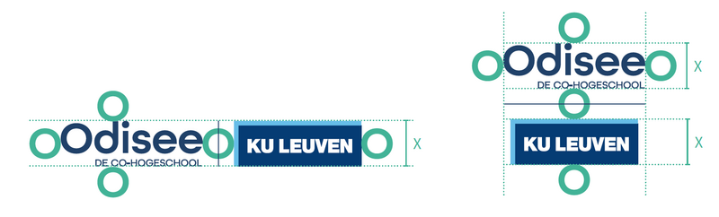 Plaatsing combilogo Odisee x KU Leuven