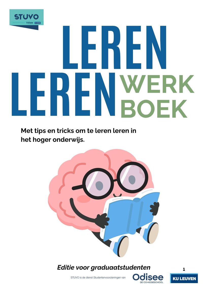 voorpagina werkboek leren leren voor graduaatstudenten