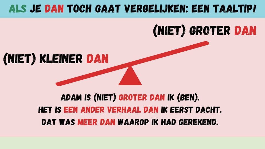 vergelijken met 'als' of 'dan'?