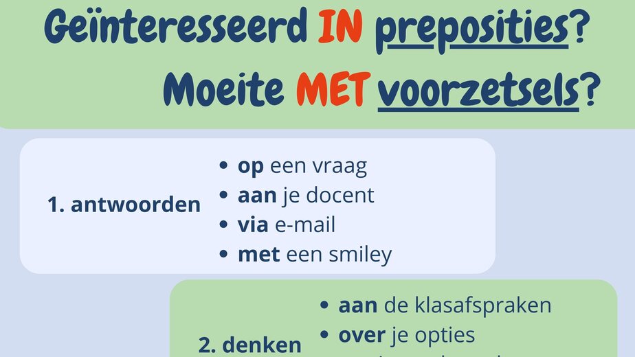 poster over voorzetsels