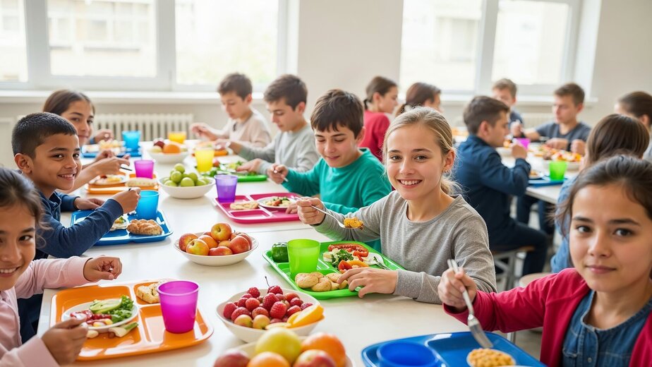 gezonde voeding foto 2 kinderen refter lunch
